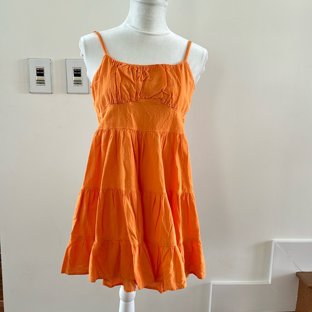 BLANCO BY NATURE ORANGE TIE BACK DRESS SIZE SMALL